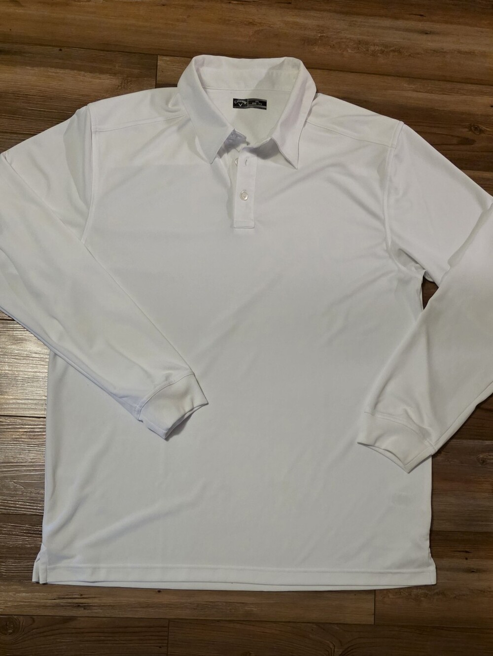 Callaway Men's Performance Solid Long-sleeve Golf Polo-White Size XXL
